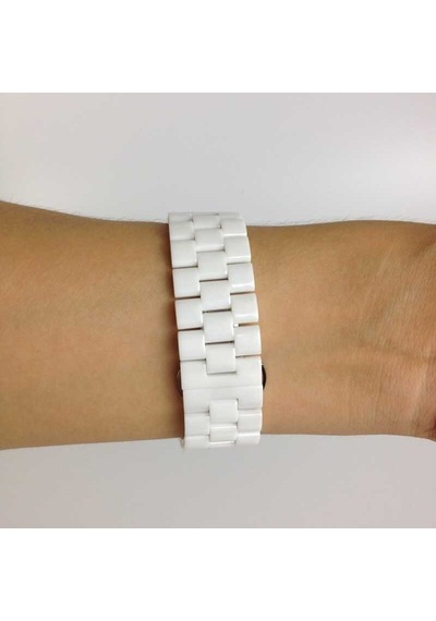 Ekılıf - Apple Uyumlu  Watch Ultra 49mm - Kordon Metal Strap Kayış Krd-15 - Beyaz