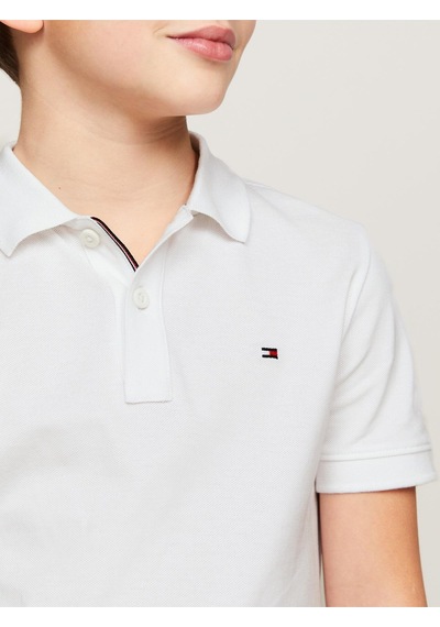Tommy Hilfiger Erkek Çocuk Flag Beyaz Polo Yaka T-shirt-13114