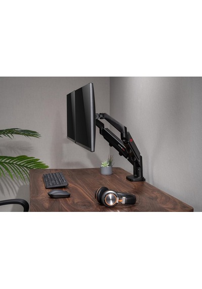 Tr Go-5350 Dual Monitor Arm, Gas Spring Adjustable Stand For 43 To 81 Cm Screens, 9 Kg Load Per Arm, 180 Rotation Stop