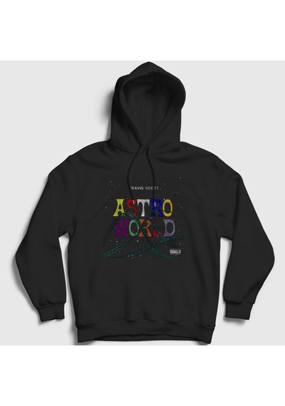 Presmono Unisex Roller Coaster Astroworld Travis Scott Kapüşonlu Sweatshirt Siyah