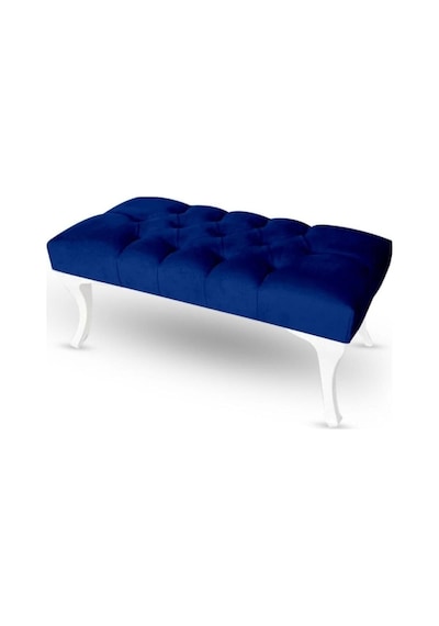 Kapitoneli Bench Puf Koyu Mavi