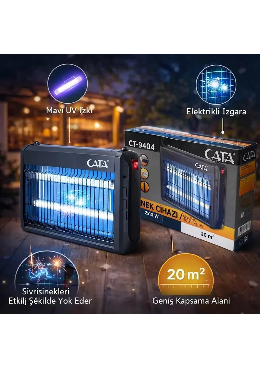 Cata Sinek Öldürücü Cihaz 2x10 Watt 20m² Ct-9404