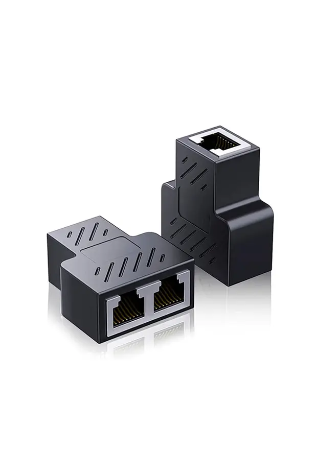 2 Portlu Splitter Çift Lan Kablosu Ethernet Ayırıcı Rj45 Dişi Adaptör Konnektör Ethernet Çoklayıcı