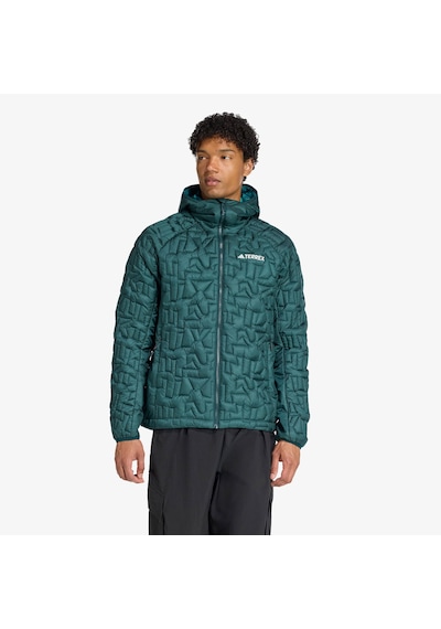 Adidas Terrex Xperior Primaloft Loose Fill İnsulated Kapüşonlu Erkek Yeşil Yürüyüş Montu Jl9744