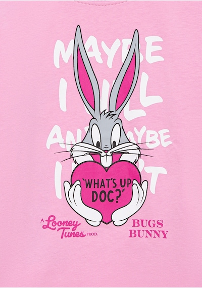 Mavi - Bugs Bunny Baskılı Pembe Tişört 7610303-71038 Pembe