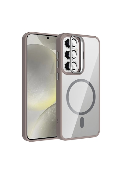 Galaxy Uyumlu  S24 Fe Kılıf Standlı Ve Kamera Lens  M-safe Şarj Özellikli Zore Etro Kapak Çok Renkli
