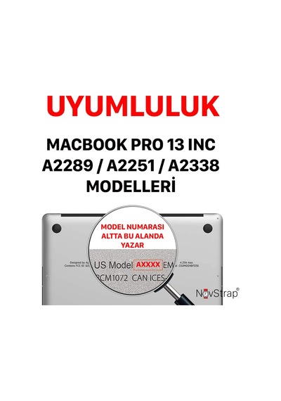 Novstrap Apple Uyumlu MacBook Pro 13 İnç M1 M2 A2338 A2289 A2251 İle Touchpad Trackpad Koruyucu Film
