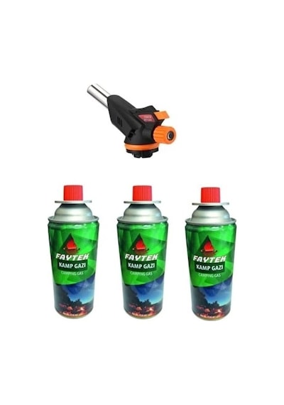 3 Kartuşlu Çakmak Pürmüz Seti - Turbo Tourch Kamp Piknik Pürmüz Seti Yeşil