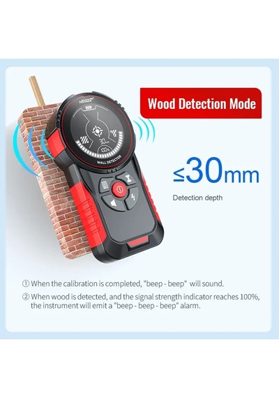 Noyafa Nf-5102 Duvar Tarayıcı Metal Ahşap Ac Kablo Dedektörü Lcd Ekranlı Ip54