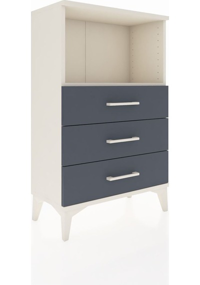 Arges Komodin Tek Raflı 3 Çekmeceli 60x30x96 Aytaşı-antrasit Aytaşı
