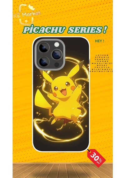 Picachu Series Apple Uyumlu iPhone Tüm Modellere Kılıf 678x111213141516 Plus