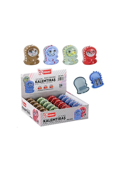 Mikro Mk-4045 Cute Dragons Çift Biçakli Kalemtiraş - 24 Adet