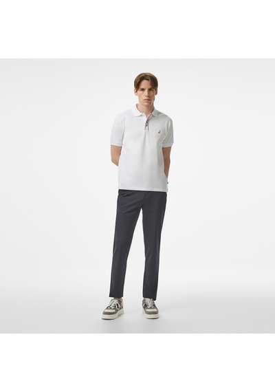 Nautica Erkek Beyaz Classic Fit Polo Yaka T-shirt Düz K55306t Beyaz