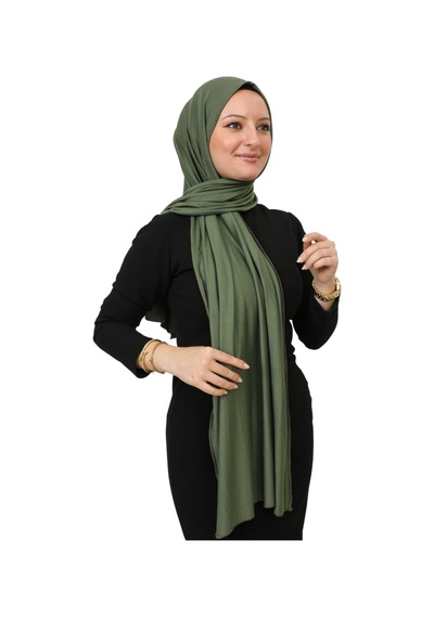Modish Group Şal Tesettür Başörtüsü Premium Kumaş Eşarp Uzun Islami Giyim Viskon - Haki