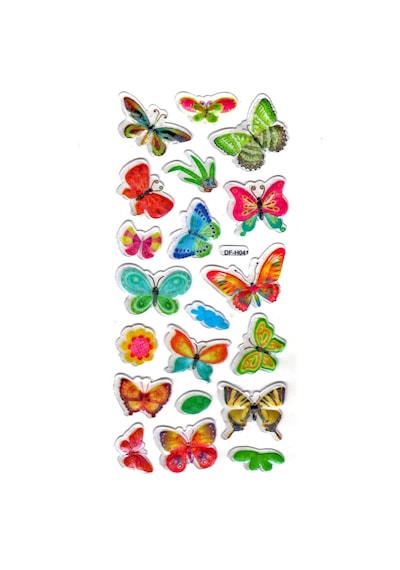Işıltılı Sticker Kabartmalı Stiker Defter Planlayıcı Etiket Dfh041 -18x9cm - Kelebek