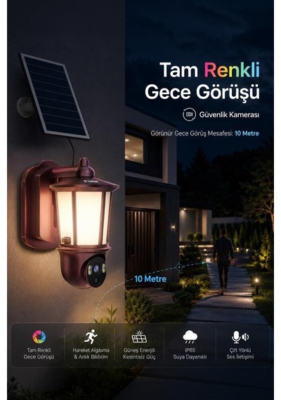 Premium Güneş Enerjili Ip Güvenlik Kamerası Cmr29 Kahverengi Ofis Depo Kapı