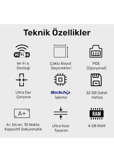 Npo NW3299T 32'' Full HD 4/64GB Android Dokunmatik Dijital Aile Takvimi Smart Led Ekran