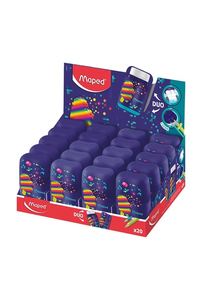 Maped Connect Pixel Party Çift Delikli Silgili Kalemtıraş 049223