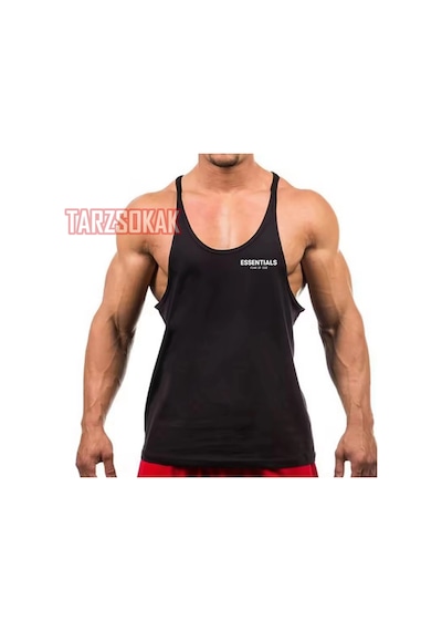 Tarzsokak Gym Tank Top Fitness Sporcu Atleti Essentılas 303 Siyah