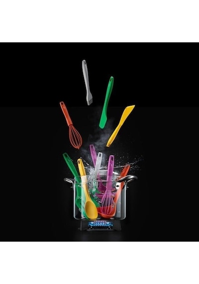 Lurch - Platin Silikon Yemek Kaşığı 28 Cm Açık Gri - Yanmaz, Yapışmaz, Bükülmez, Çizmez, Tat Ve Koku Bırakmaz - 240001
