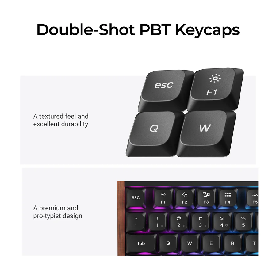 Keychron K5 Ultra 8k Süt Pom Kahverengi Switch 2.4 Ghz 370 Saate Kadar Pil Ömrlü Kablosuz Özel Mekanik Klavye K5u-h3p-tr Siyah