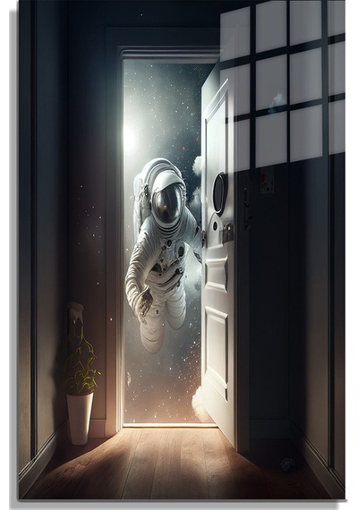 Space/uzay Yapay Zeka Özel Tasarım Cam Tablo Ofis, Mutfak Çocuk Odası, Salon 218