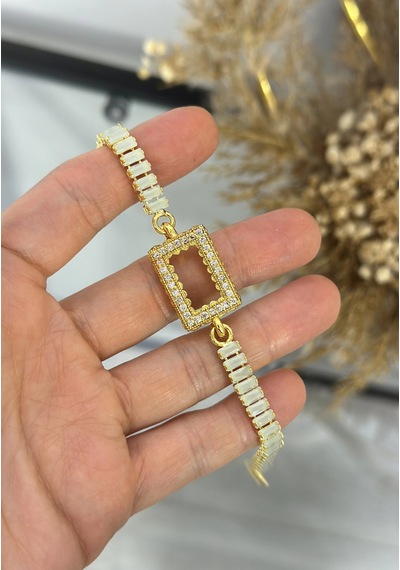 Gram Altınlık Soft Yeşil Baget Bileklik 17.5+3 Cm Çok Renkli