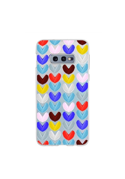 Samsung Galaxy S10e İle Uyumlu 1mm Slim Fit Water Color 1 Baskılı Şeffaf Kılıf Şeffaf