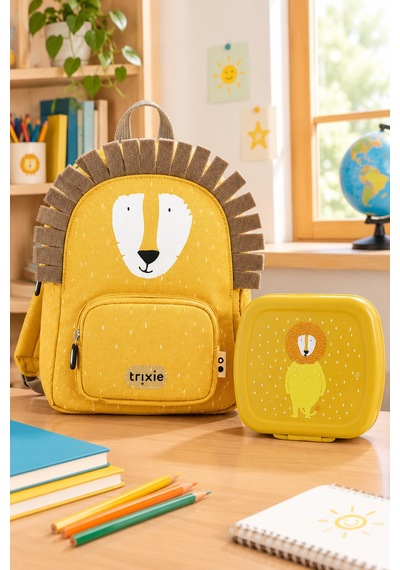 Trixie Mr.lion Anaokul Çantası 2'li Set Çanta Ve Yemek Kabı 93-06-213 Sarı