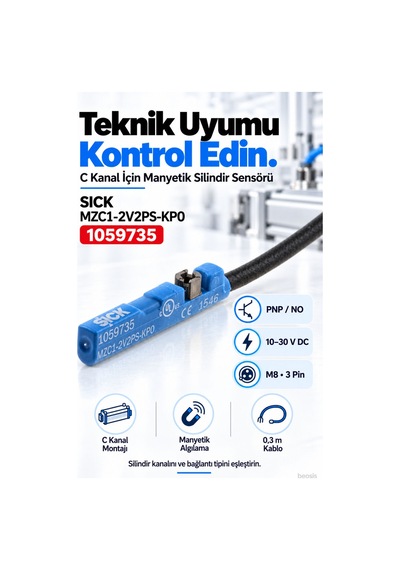 Sıck Mzc1-2v2ps-kp0 Silindir Sensörü 1059735
