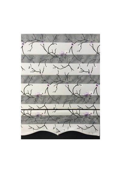 Lavanta Desenli Zebra Stor Perde Beyaz - 107260945 Beyaz