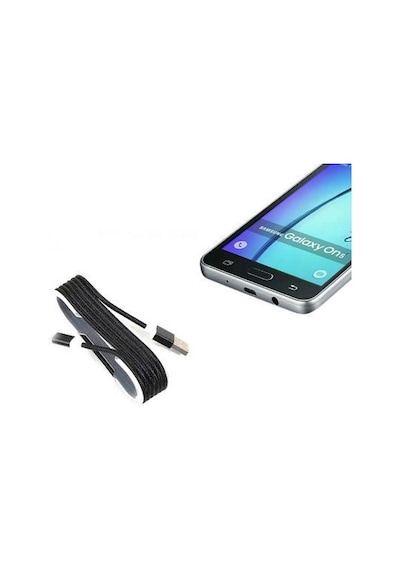 Android Örgü Şeklinde Renkli Çelik Şarj Data Kablosu - Siyah renkli