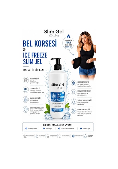 Ice Freeze , Toparlayıcı Jel 250 Ml Ve Termal Bel Korsesi 2'li Set Toparlayıcı Ve Sıkılaştırıcı Bakı