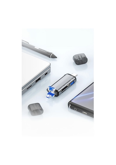 3'ü Bir Arada Çok Fonksiyonlu Kart Okuyucu Type C Android Telefon Otg Kart Okuyucu