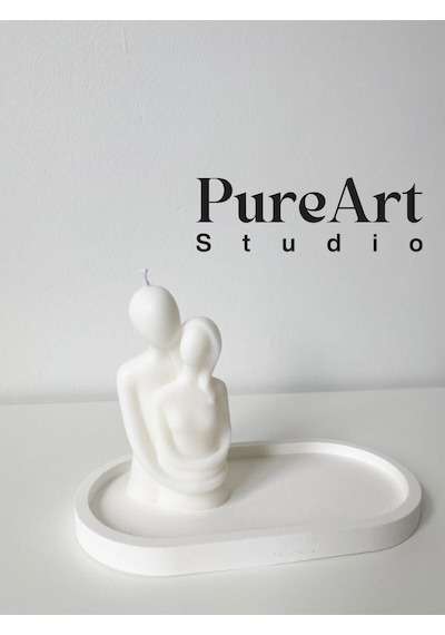 Bernami Vazo Pinterest Art Sarılan Çift Altlıklı 2 Li Set Dekoratif Mum Lavanta Kokulu,sevgililer Günü Mumu Diğer