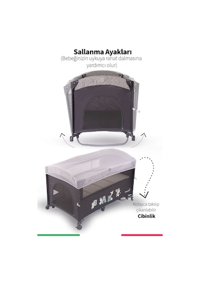 Prego Premium Line Alt Açma Üniteli Anne Yanı Oyun Parkı + Yatak