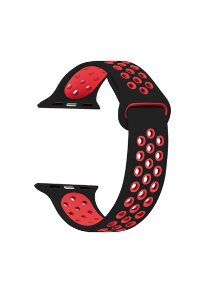 Microsonic Apple Uyumlu  Watch Se 40Mm Sport Band Kordon Siyah Kırmızı