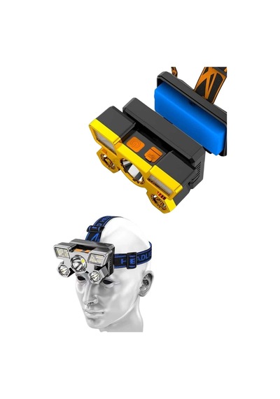 El Feneri Süper Kafa Lambası 4 Modlu 5 Led Kafa Feneri Mh-hs1392-8866 Diğer