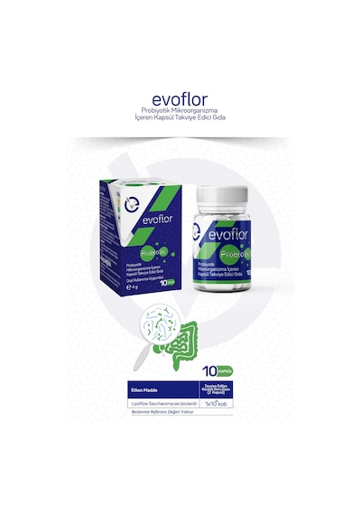 Evo Pharma Evoflor Probiotik Mikroorganizma İçeren Kapsül Takviye Edici Gıda 10 Kapsül