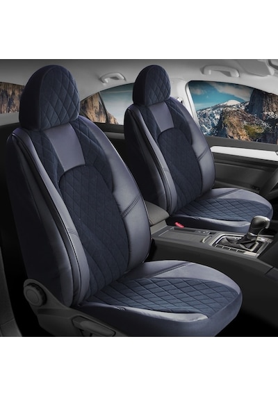 Ford Focus Style Plus Uyumlu Oto Koltuk Kılıfı 5'li Set Deri, Kumaş Chester Tam Siyah