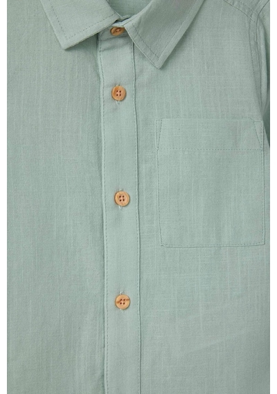Defacto Erkek Bebek Flamlı Poplin Gömlek G7092a526spgn1123 Yeşil-gn1123