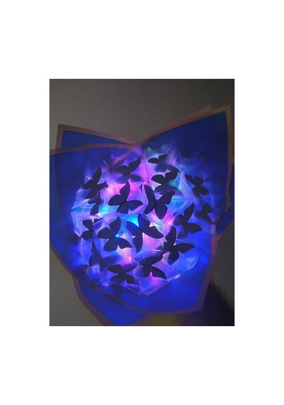 Led Işıklı 20 Li Mavi - Lila Kelebek Çiçek Buketi Lacivert - 582038851 Lacivert