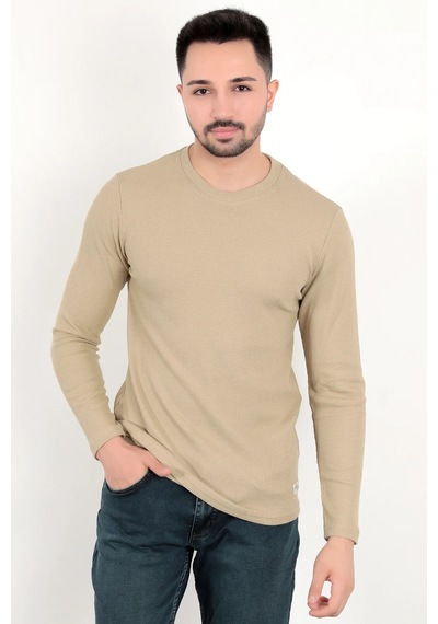 Giysa Erkek Vizon Bisiklet Yaka Slim Fit Esnek Waffle Kumaş Dokulu Uzun Kollu T-shirt - 5073-2 Vizon Giysa Erkek Vizon Bisiklet Yaka Slim Fit Esnek Waffle Kumaş Dokulu Uzun Kollu T-shirt - 5073-2 Vizon