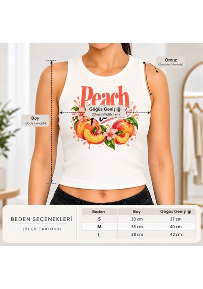 Bk Gift Sıfır Kol Fitilli Crop Bluz - Esnek Likralı Günlük Crop-12 Beyaz