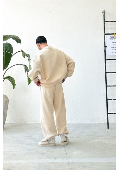 Krem Cozy Basic Oversize Sweat Krem
