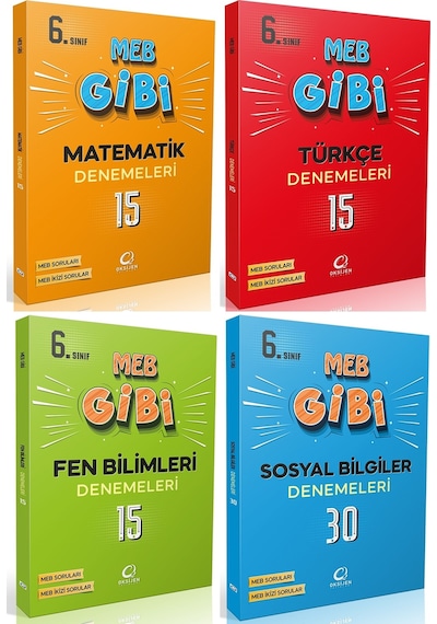 Oksijen 6. Sınıf Matematik + Türkçe + Fen + Sosyal Lgs Gibi Branş Denemeleri Seti 4 Kitap