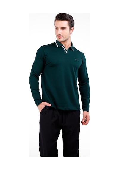 Tepi Polo Yaka Uzun Kol Kazak - Mint Mint