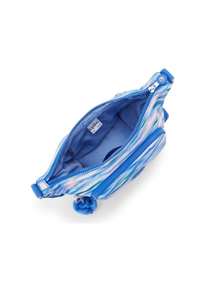 Kipling Kıplıng Gabb S Küçük Boy Omuz Çantası Desenli Dıluted Blue Beyaz - Mavi