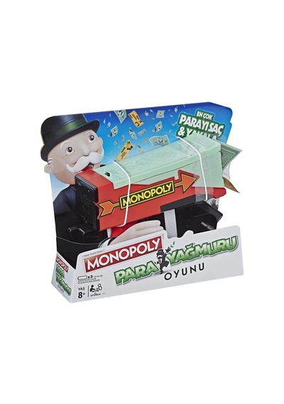 Monopoly Para Yağmuru 100 Adet Banknotlu 25 Adet Şans Kartlı Eğlenceli Aile Kutu Oyunu 1
