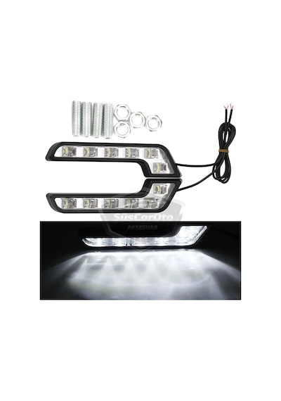Üniversal 6 Led Mercedes Tip Gündüz Ledi Araba Gündüz Farı Araç Oto Drl Led Lamba Güçlü Işık 12v Su Geçirmez Beyaz 2 Adet 00 Şüscaroto Aksesuar